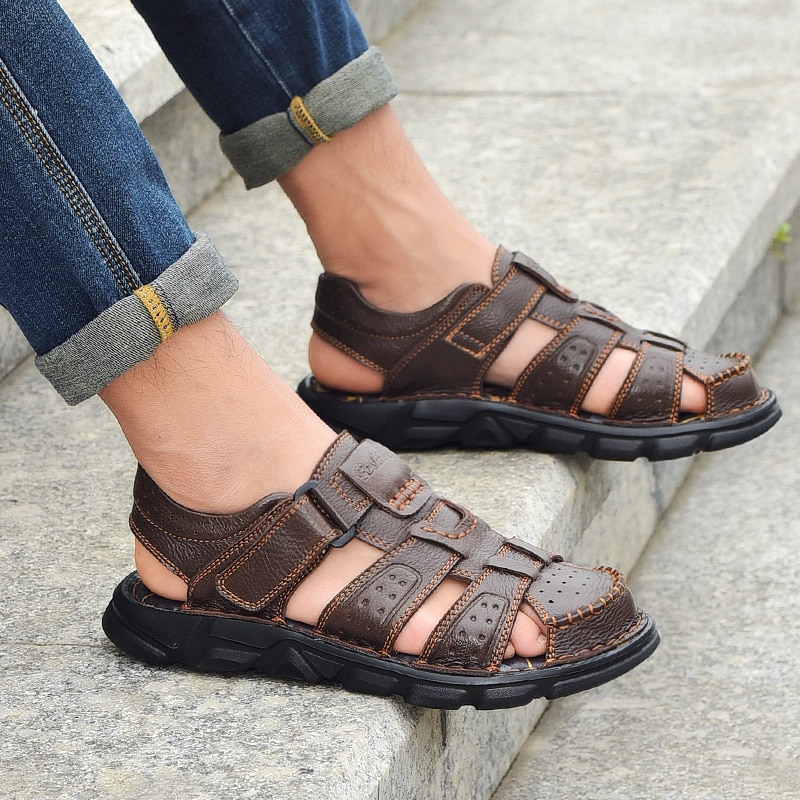 Men's Genuine Leather Sandals – Dad Escape